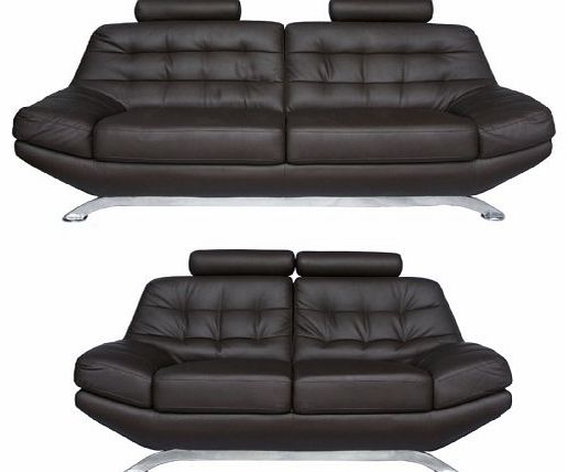 prima sofas Paris Brown Leather 3 2 Sofas