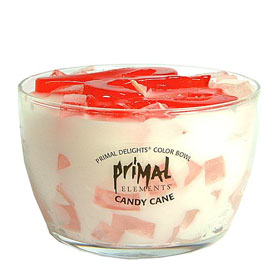 Primal Elements Candy Canes Colour Bowl Candle