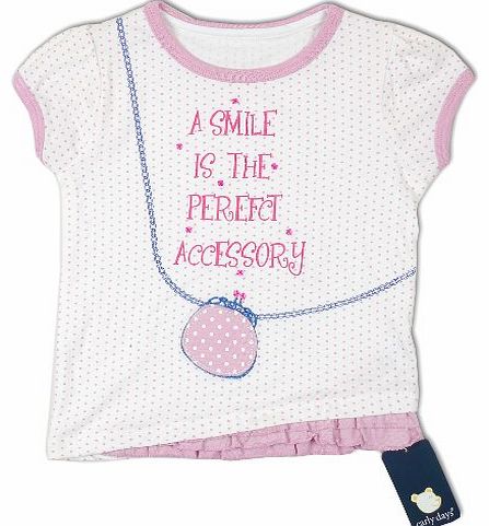 Baby Girls ``A Smile is the Perfect Accessory`` T-Shirt Top Pink 9-24 Months