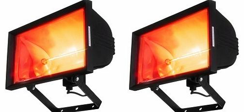 2 x Wall mounted electric infrared halogen heater