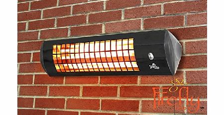 Primrose Firefly 1.8kW Wall Mounted Quartz Heater with 3 Power Settings - Black