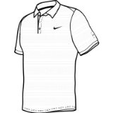 Prince NIKE Dri-Fit Yarn Dyed Polyester Mens Polo Shirt, L, WHITE/BLACK