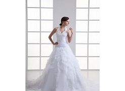 PRINCESS Backless Halter Beaded Ruffles Pleat