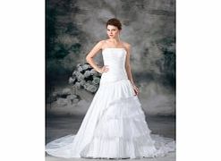 PRINCESS Backless Pleated Asymmetrical Dropped
