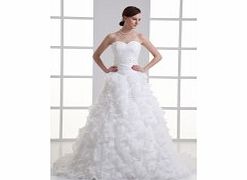 PRINCESS Backless Tiered Ruffles Satin Organza