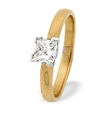 Princess Cut 18 carat Gold Diamond Engagement