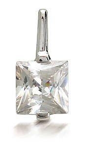Princess CZ Pendant & Chain (635)