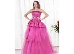 PRINCESS Ruffles Bow Beading Floor-length Satin