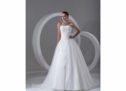 PRINCESS Strapless Backless Pleat Sweep Train