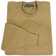 Biscuit Cashmere Ribbed Crewneck Sweater