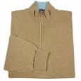 Principe di Salina Biscuit Cashmere Zip Mock Turtleneck Sweater