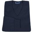 Dark Blue Cashmere V-neck Sweater