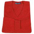 Flame Red Cashmere V-neck Sweater