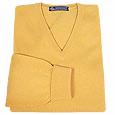 Gold Cashmere V-neck Sweater