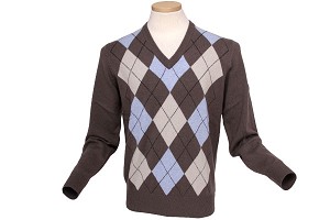 Pringle Golf McArthy V-Neck Argyle Lambswool Jumper