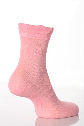 Pringle Ladies 2 Pair Pringle Hannah Lacy Anklets In 2 Colours Pink