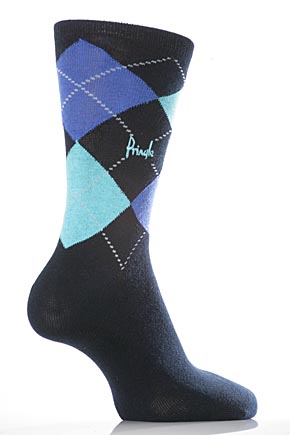 Ladies 2 Pair Pringle Louise Argyle Ankle Socks In 7 Colours Sky Blue