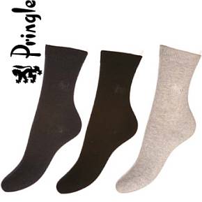 Ladies 3 Pair Pringle Tiffany Plain Trouser Sock Black Navy Grey