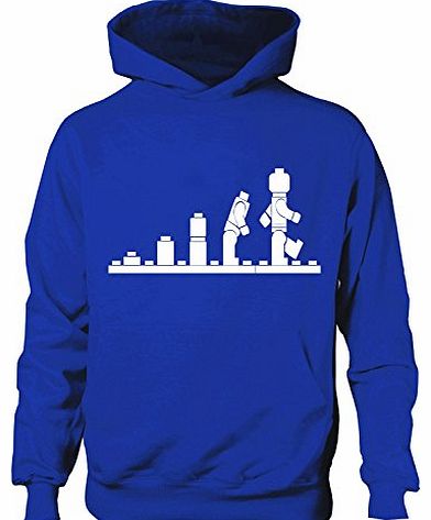 Print4U Evolution Of Lego Girls Boys Hoodie Age 9-11 Blue