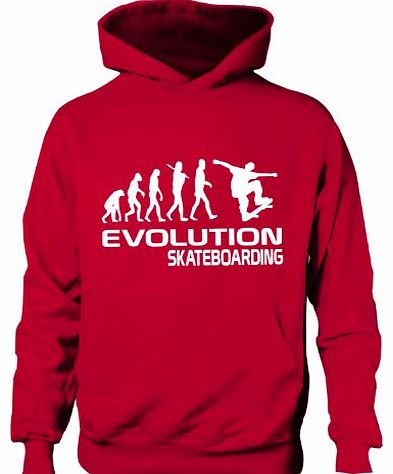 Print4U Skateboarding /Skater~Evolution Of ~Kids/Boys/Girls Hoodie 6 Colours 9-11 Red