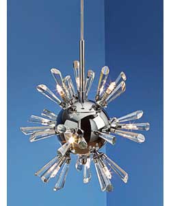 Prism Glass 9 Light Mini Sputnik Ceiling Fitting