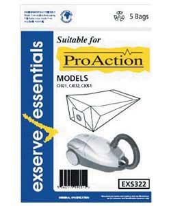 Pro Action 1600W Vacuum Cleaner Bags - 5 Pack