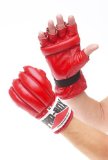 Red Fingerless Punch Bag Mitts Large