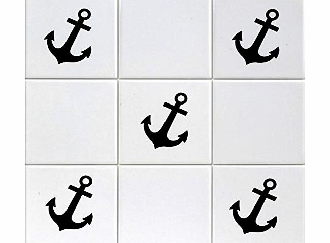 PRO CUT GRAPHICS 12 x Anchors Tile Transfers To Fit 6 Inch Tiles Bathroom Wall Sign Decal Vinyl Sticker For Shop Office Home Cafe Hotel