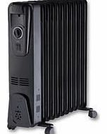 Pro-Elec 2.5kw Oil Filled Radiator Black - Price For 1