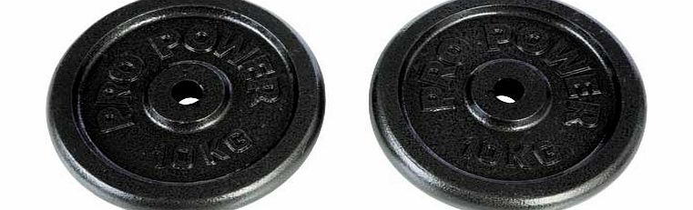 Pro Fitness Cast Iron Discs - 2 x 10kg