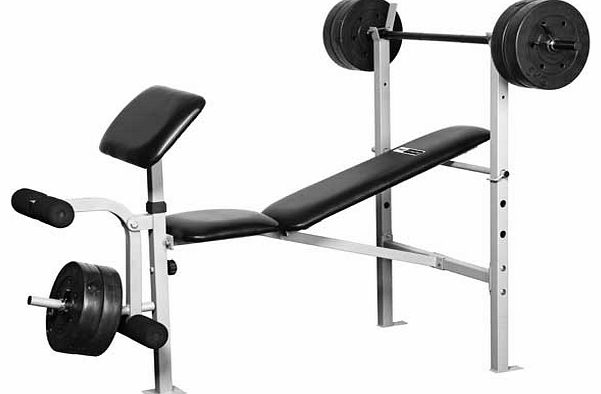 Pro Fitness Exercise Bench with 30kg Weights