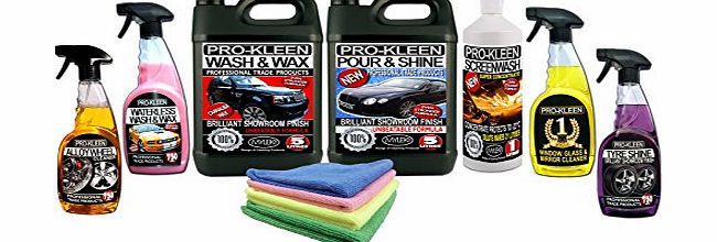 Pro-Kleen Ultimate Complete Car Cleaning Kit (NOW INCLUDES 5 MICROFIBRE CLOTHS)