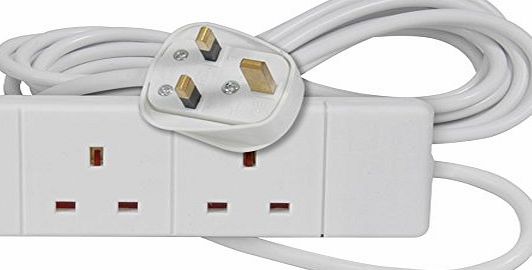 2m 2 Way Extension Lead - White