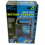 8 amp Charger. 3 amp and 8 amp charge rates.