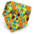 Prochownick Aqua and Orange Floral Printed Silk Tie