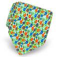 Prochownick Aqua and Orange Flowers Printed Silk Tie