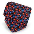 Prochownick Black and Red Flowers Printed Silk Tie