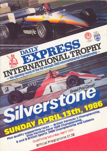 Programmes and Other Books 1986 F3000 International Trophy Official Race Programme