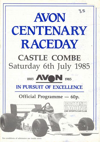 Programmes and Other Books Avon Centenary Raceday Castle Combe 1985 Programme