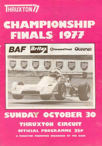 Programmes and Other Books Thruxton 1977 Championship Finals Programme