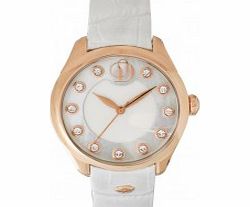 Project D Ladies White Rose Gold Watch