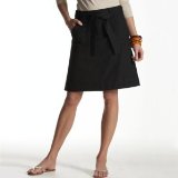 Promod Linen/cotton mix, flared cut, knee-length skirt black 016