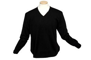 Plain Merino V-Neck Lined Wind Sweater