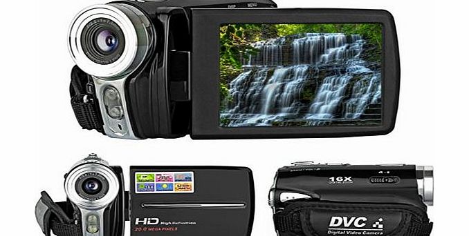 Full HD 720P DV Compact Digital Camera Video Camcorder - DV Camcorder Recorder with 3`` TFT LCD Display Up to 20MP 16X Zoom Electronic Anti-shaking, Human Face Detection and Video Sound Funct