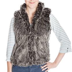 Protest Womens Kotka Fur Gilet - True Black