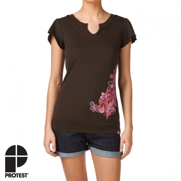 Womens Protest Paddle T-Shirt - Brownbean