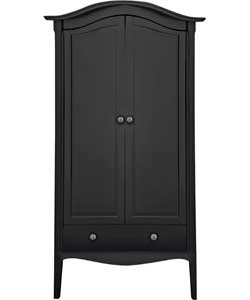 Provence 2 Door 1 Drawer Wardrobe - Black