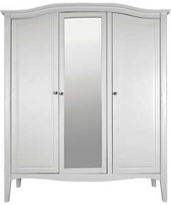3 Door Mirrored Wardrobe - White