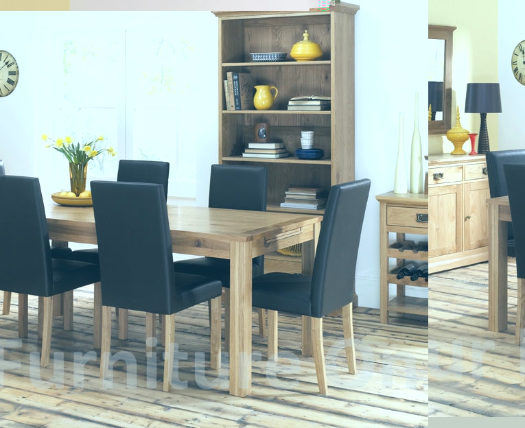 Oak Double End Extension Dining Table &