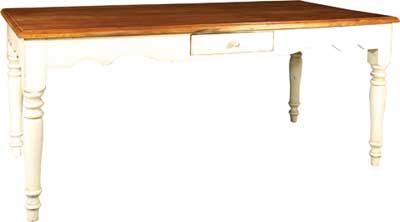 provence PAINTED DINING TABLE 2 DRAWER FARMHOUSE